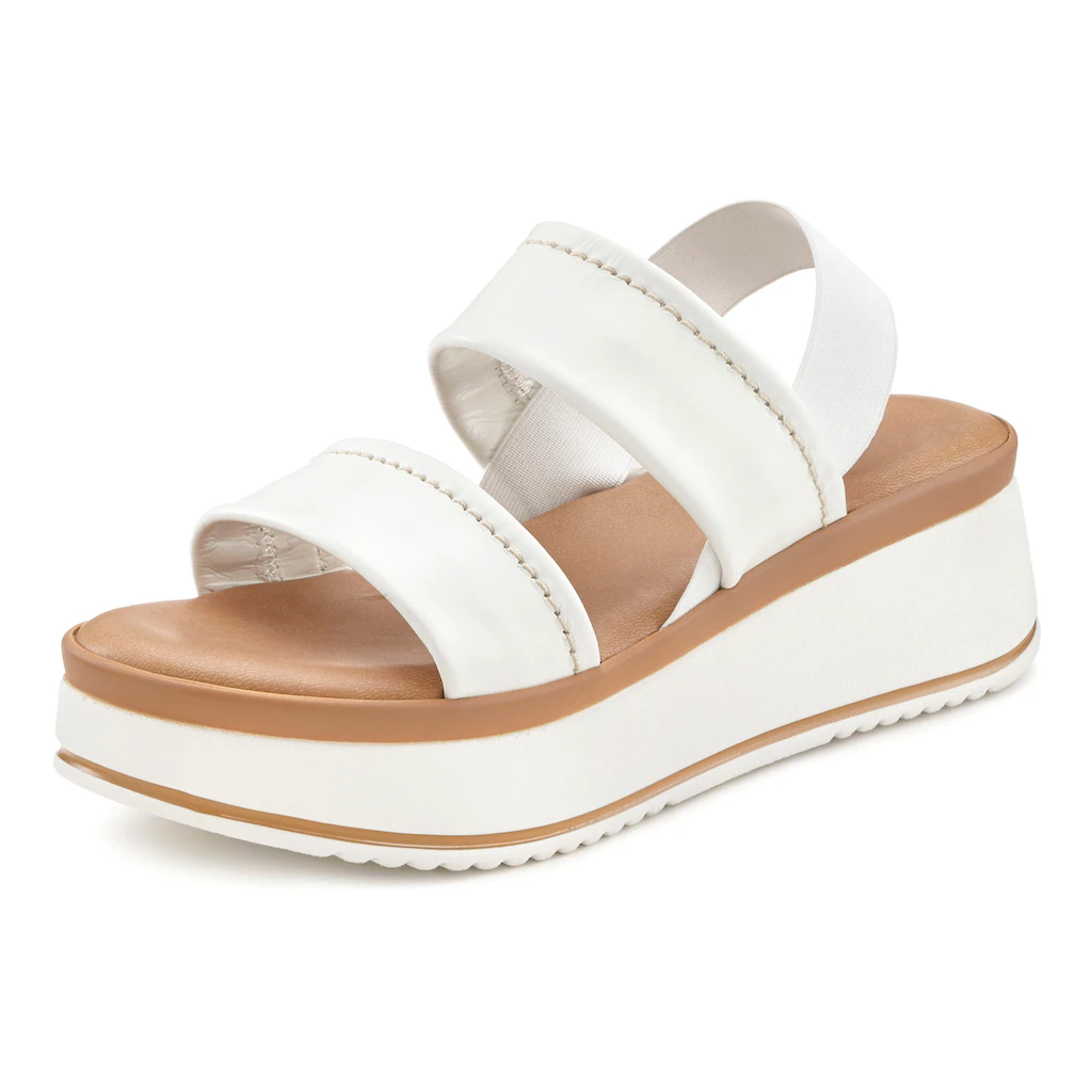 LASCANA Plateausandale Sandalette aus Leder mit modisch bequemer Plateausohle