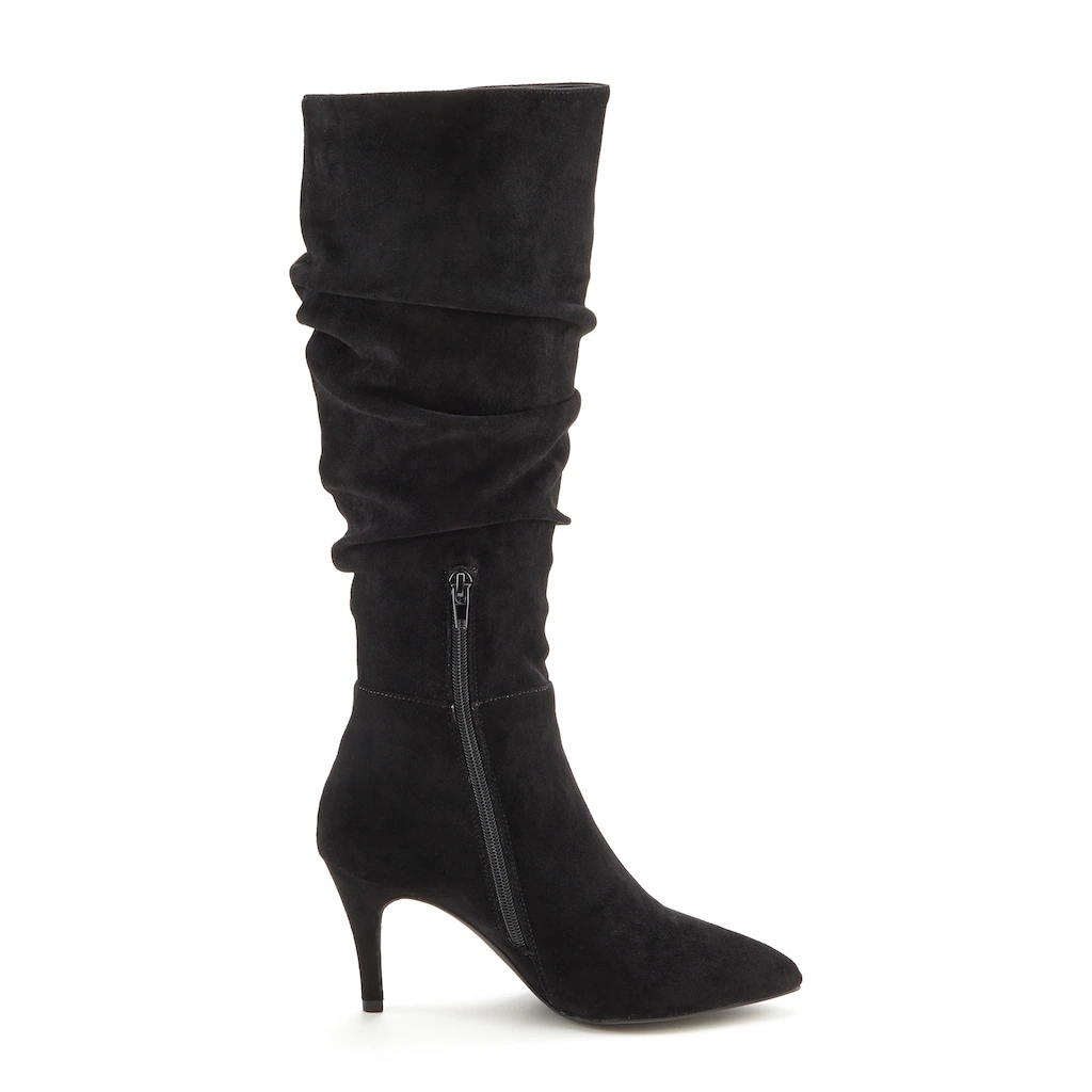 LASCANA Reißverschlussstiefel Mit Modischer Raffung Langschaft High-Heel Stiefelette Slouchy Boots Kaufen