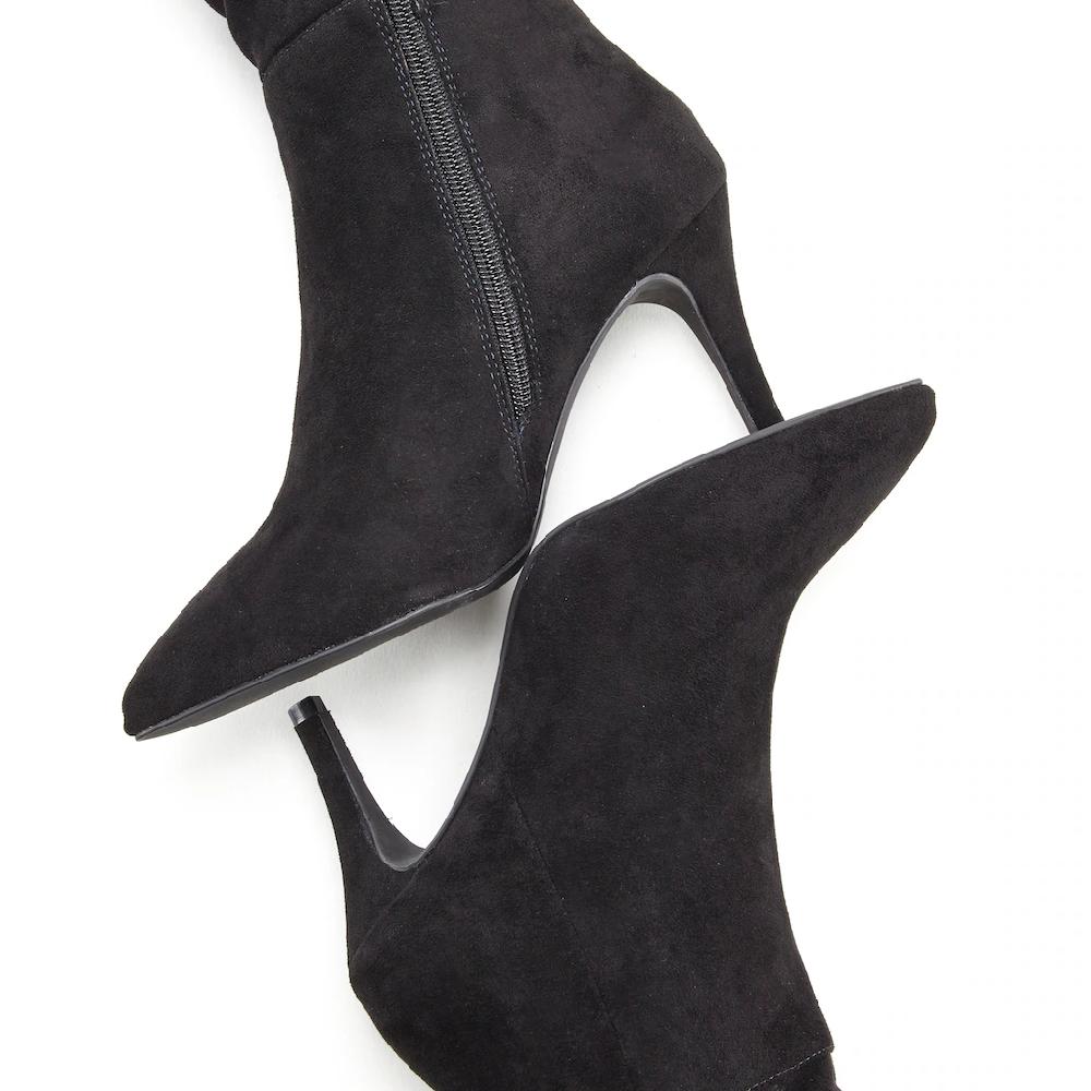 LASCANA Reißverschlussstiefel Mit Modischer Raffung Langschaft High-Heel Stiefelette Slouchy Boots Kaufen