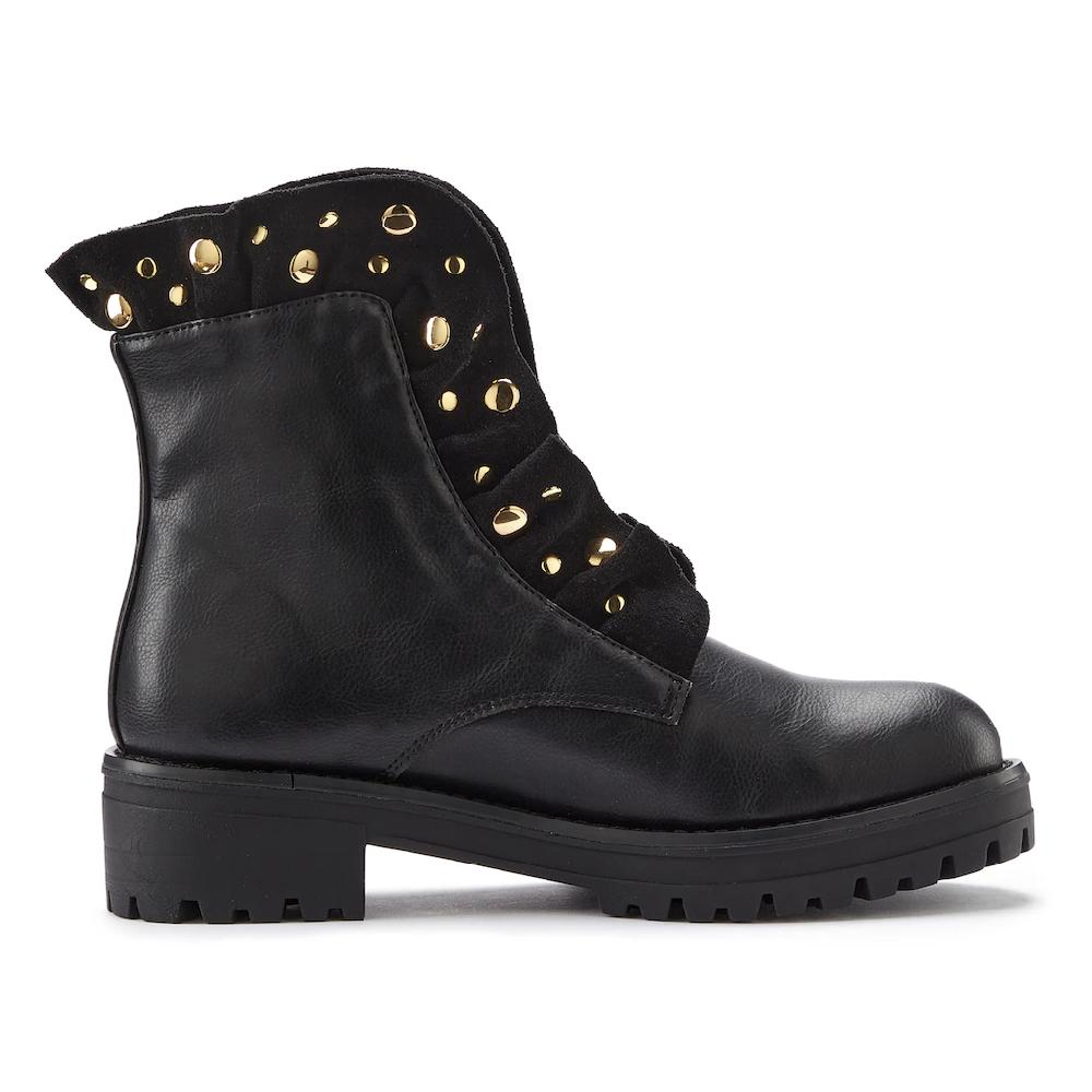 LASCANA Reißverschlussstiefel Mit Schmucksteinchen Und Kleinen Rüschen Stiefelette Ankle Boots Kaufen