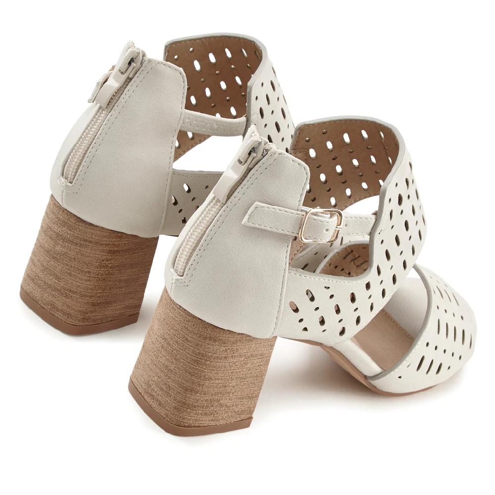 LASCANA Riemchensandalette Sandale Sommerschuh Mit Blockabsatz Und Cut-Outs VEGAN