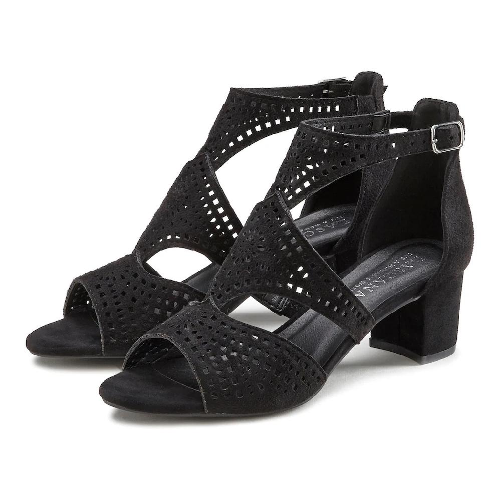 LASCANA Riemchensandalette Sandalette Sommerschuh Mit Cut-Outs Und Bequemen Blockabsatz VEGAN Bestellen