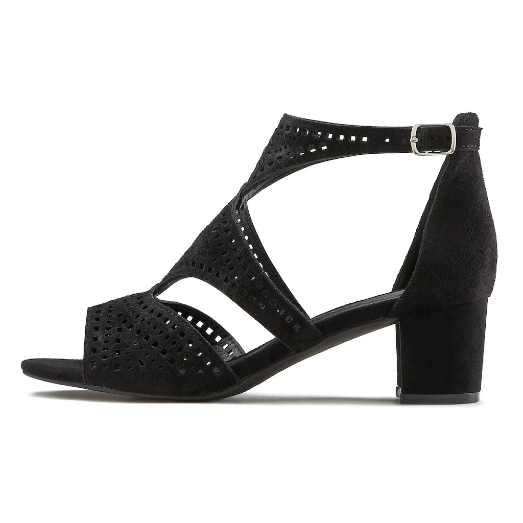 LASCANA Riemchensandalette Sandalette Sommerschuh mit Cut-Outs und bequemen Blockabsatz VEGAN bestellen