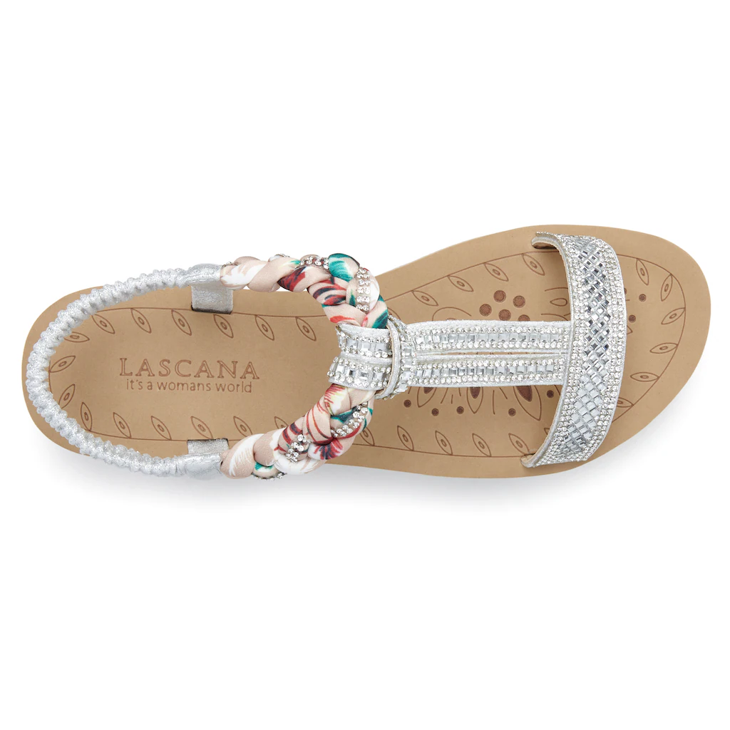 LASCANA Sandale Mit Elastischen Riemchen Schmucksteinen Sandalette Sommerschuh Online Bestellen