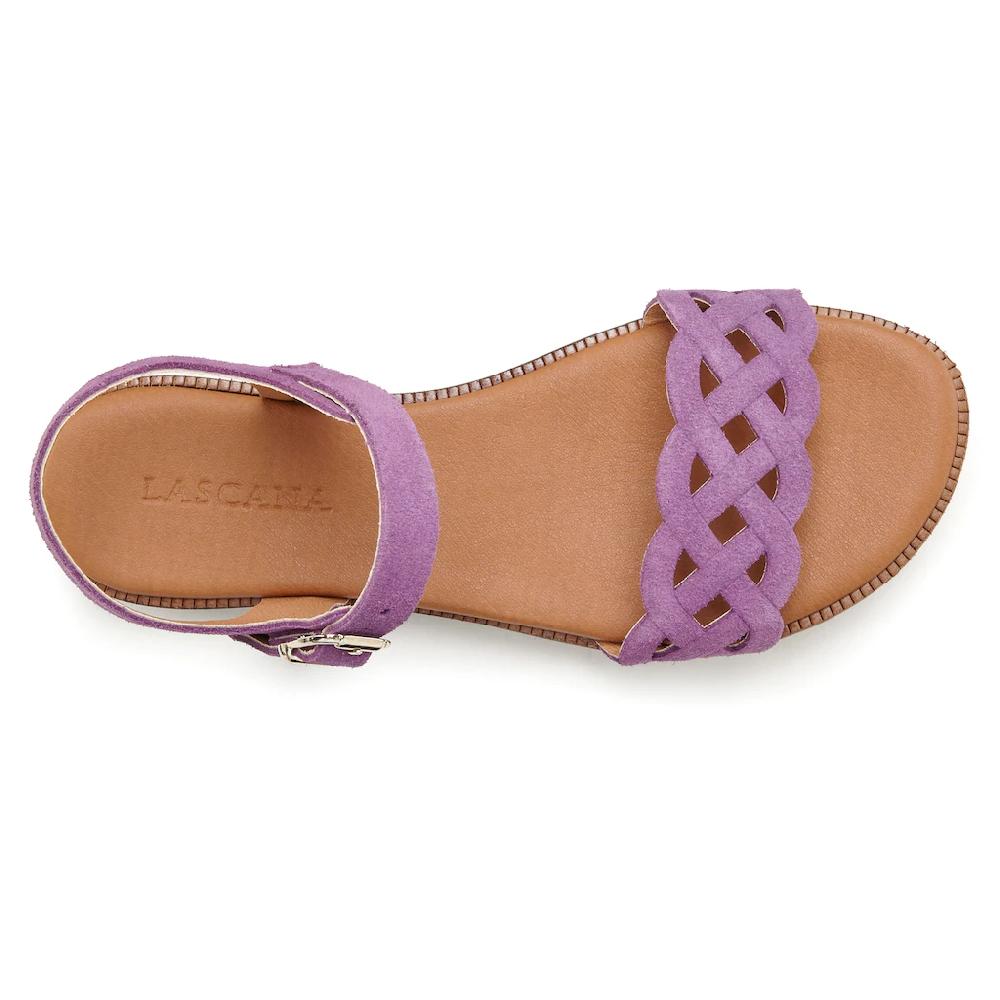 LASCANA Sandale Sandalette Sommerschuh Aus Leder Mit Cut-Outs Und Weicher Innensohle