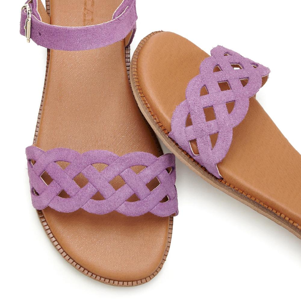 LASCANA Sandale Sandalette Sommerschuh Aus Leder Mit Cut-Outs Und Weicher Innensohle