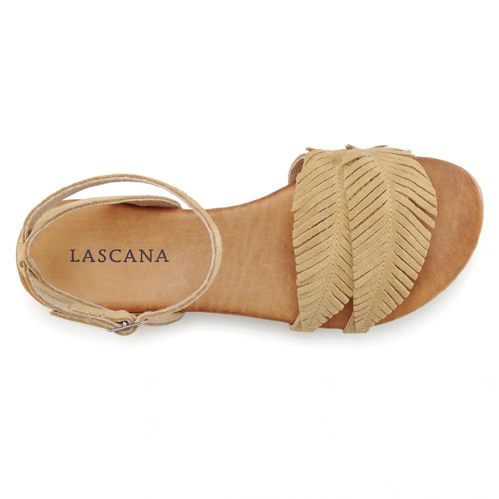 LASCANA Sandale Sandalette Sommerschuh Aus Leder Mit Modischen Fransen