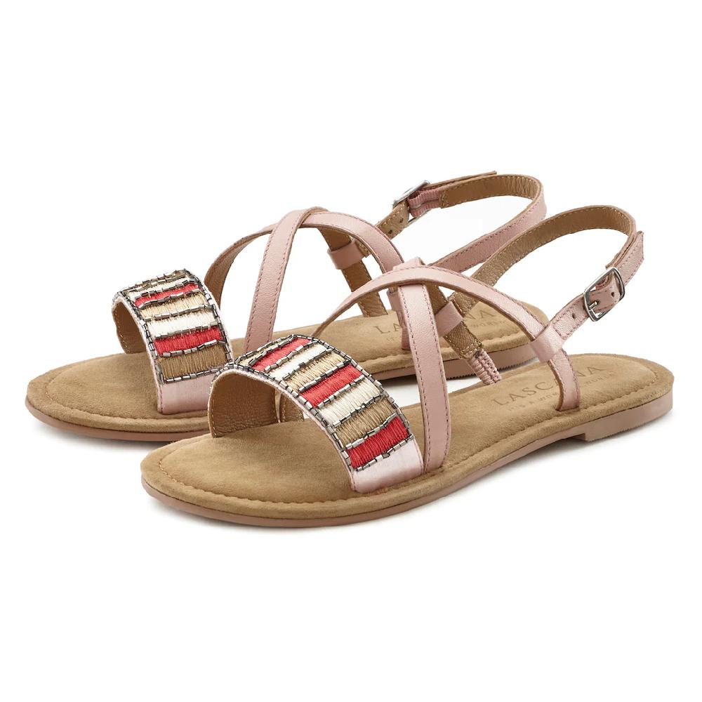 LASCANA Sandale Sandalette Sommerschuh Aus Leder Mit Dekorativem Band Bestellen