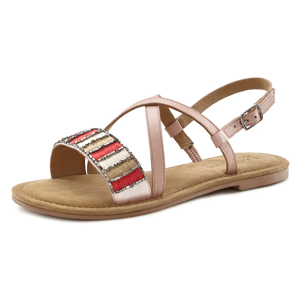 LASCANA Sandale Sandalette Sommerschuh aus Leder mit dekorativem Band bestellen