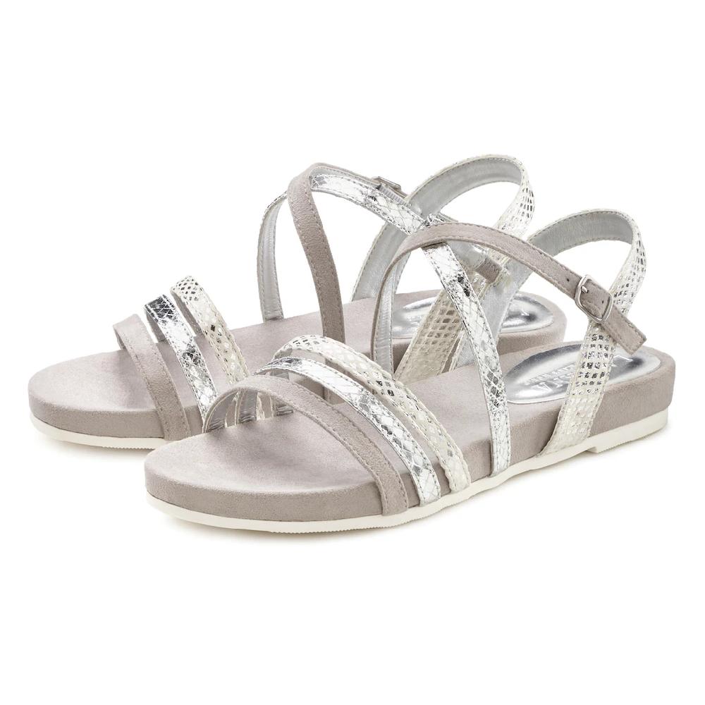 LASCANA Sandale Sandalette Sommerschuh Mit Metallic-Optik VEGAN Online Bestellen