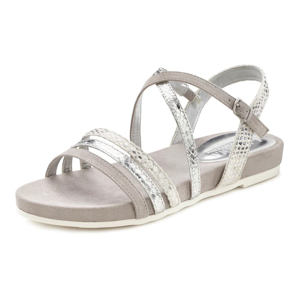 LASCANA Sandale Sandalette Sommerschuh mit Metallic-Optik VEGAN online bestellen
