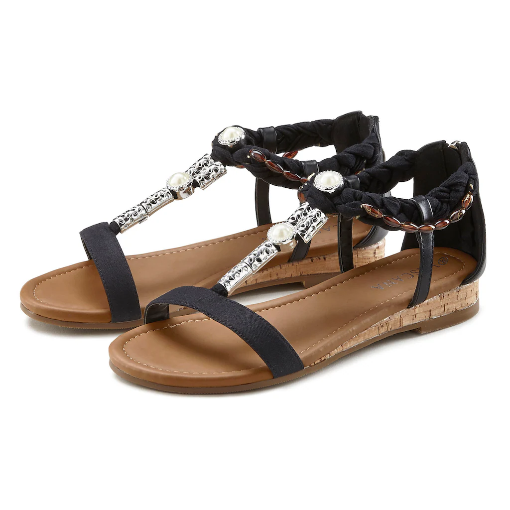 LASCANA Sandale Sandalette Sommerschuh Mit Schmuckelementen VEGAN Bestellen