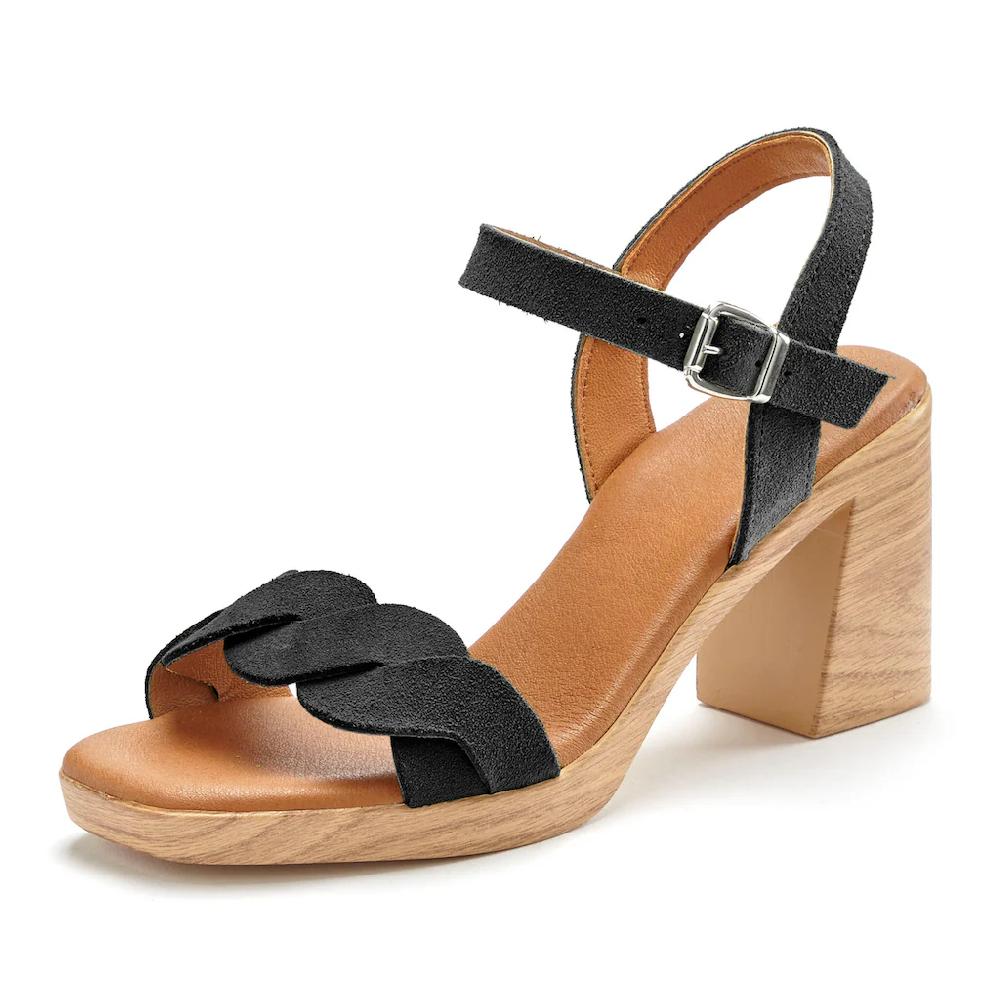 LASCANA Sandalette Aus Weichem Leder Mit Blockabsatz Online Bestellen