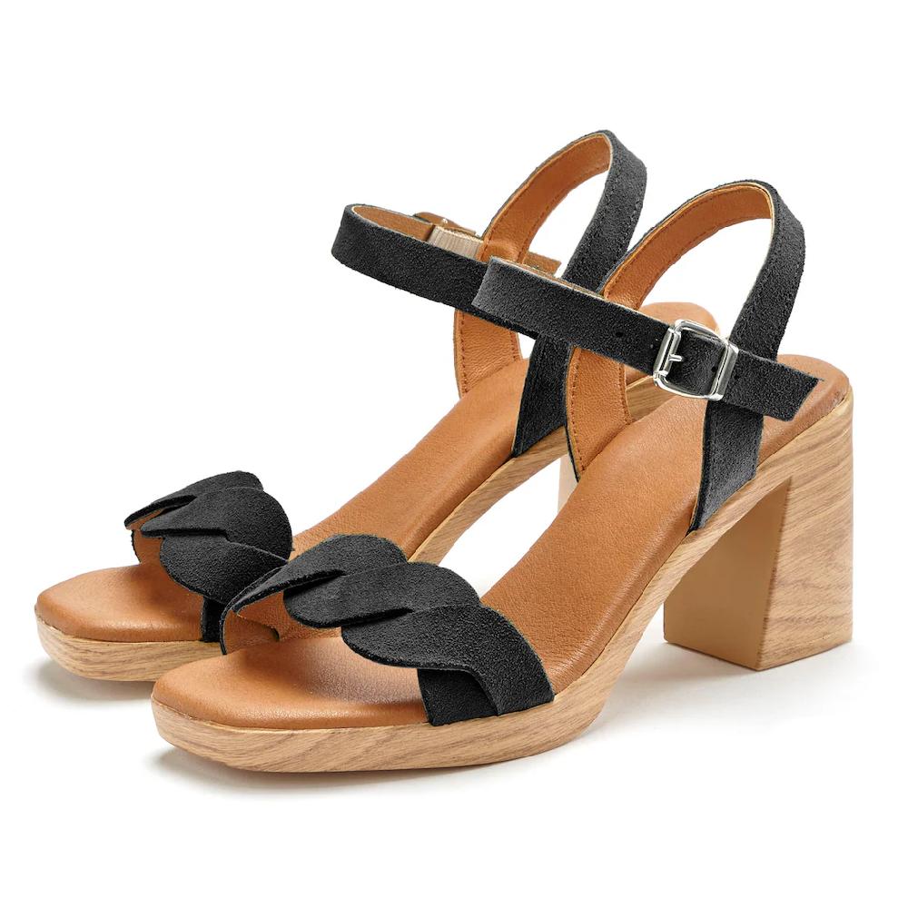 LASCANA Sandalette aus weichem Leder mit Blockabsatz online bestellen