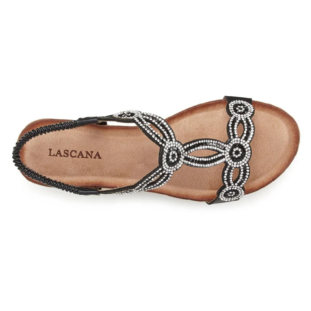 LASCANA Sandalette Mit Schmucksteinen Glitzer Elastische Riemen Sandale Sommerschuh Bestellen