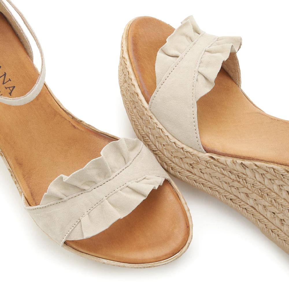 LASCANA Sandalette Sandale Sommerschuh Aus Leder Mit Keilabsatz Bestellen