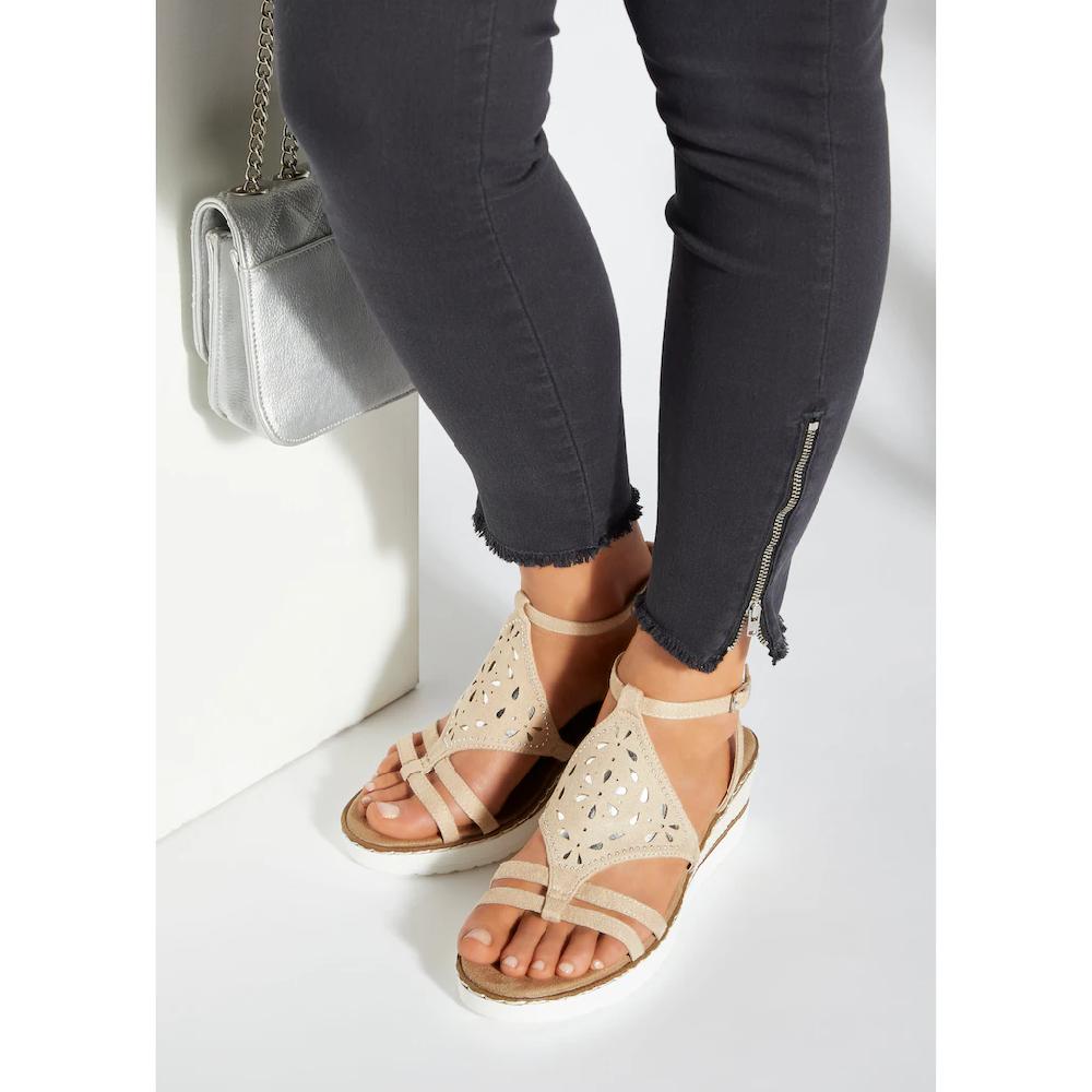 LASCANA Sandalette Sandalette Sommerschuh Mit Keilabsatz Gepolsterter Innensohle VEGAN Kaufen