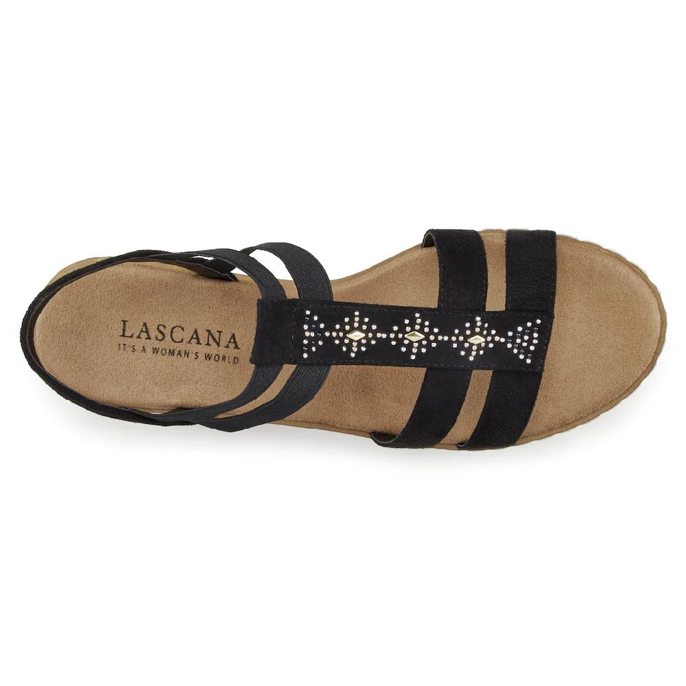 LASCANA Sandalette Sandalette Sommerschuh Mit Keilabsatz Und Schmucksteinen VEGAN ▷ Für