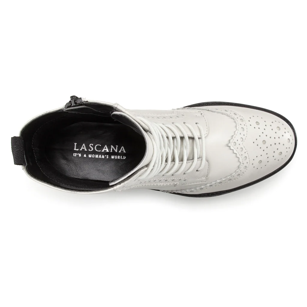 LASCANA Schnürboots Schnürstiefelette Ankle Boots Leder Schnüren & Reißverschluss ▷ Für