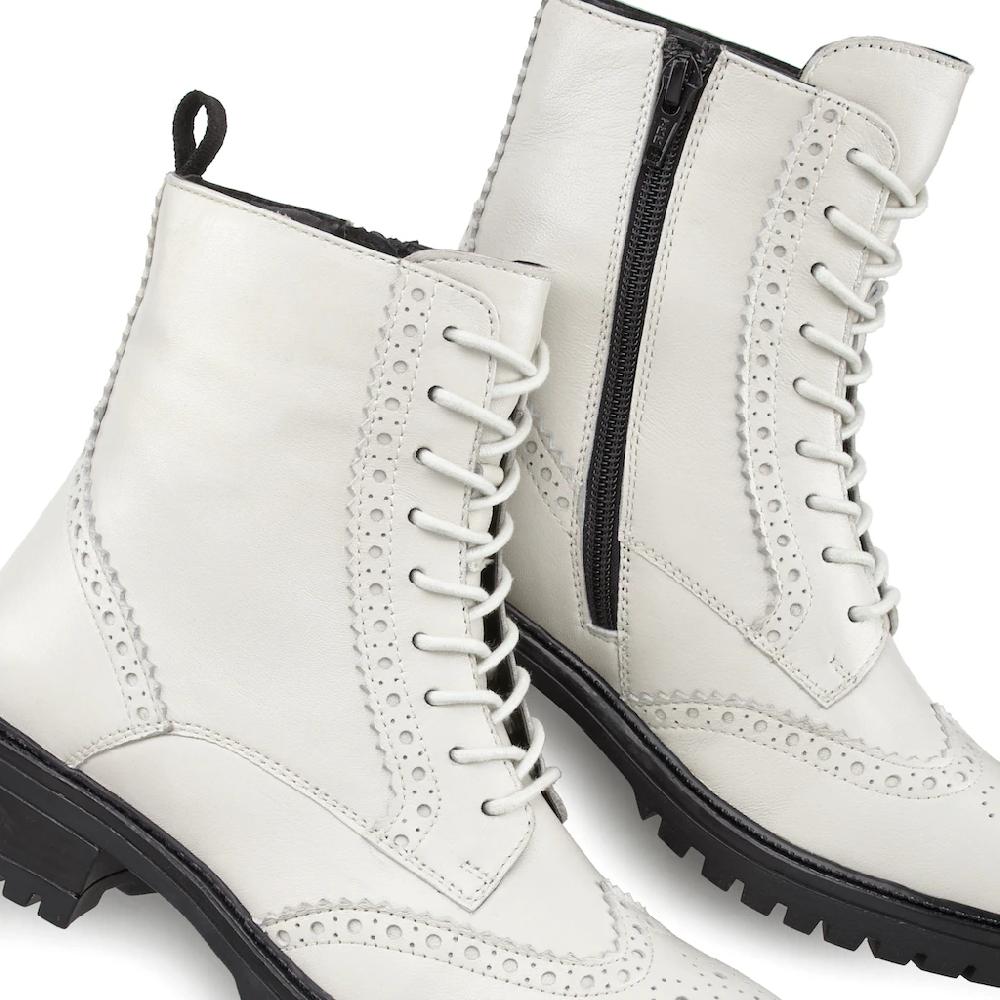 LASCANA Schnürboots Schnürstiefelette Ankle Boots Leder Schnüren & Reißverschluss ▷ Für