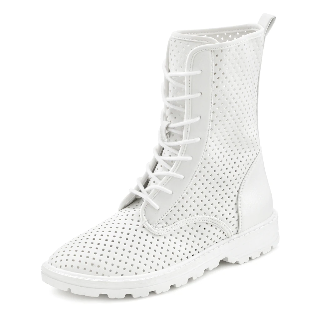 LASCANA Schnürstiefelette Stiefel Boots High-Sneaker zum Schnüren mit modischen Cut-Outs online bestellen
