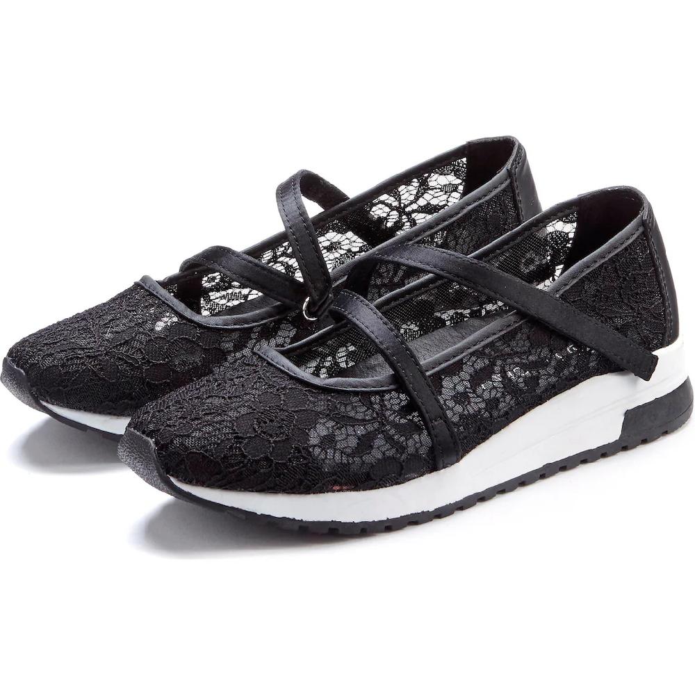 LASCANA Sneaker Ballerinas Slipper Halbschuh Sneaker Spitzeneinsatz Wohlfühlinnensohle VEGAN Bestellen