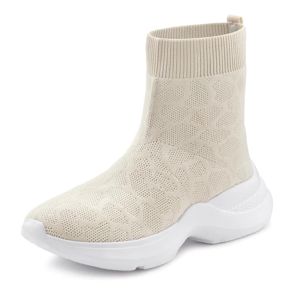 LASCANA Sneaker Elastisches Material Slipper Boot Freizeitschuhe High Top VEGAN Kaufen