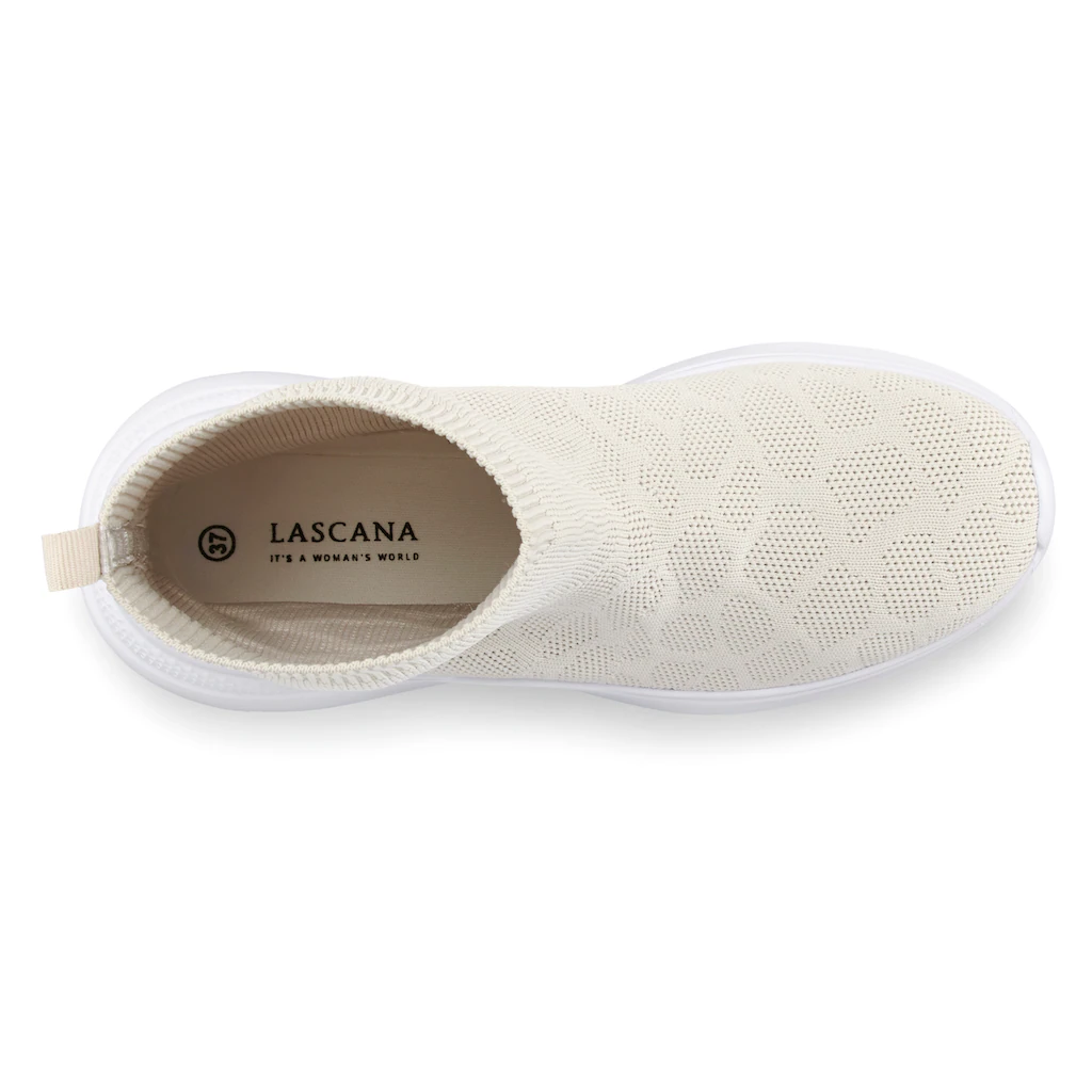 LASCANA Sneaker Elastisches Material Slipper Boot Freizeitschuhe High Top VEGAN Kaufen