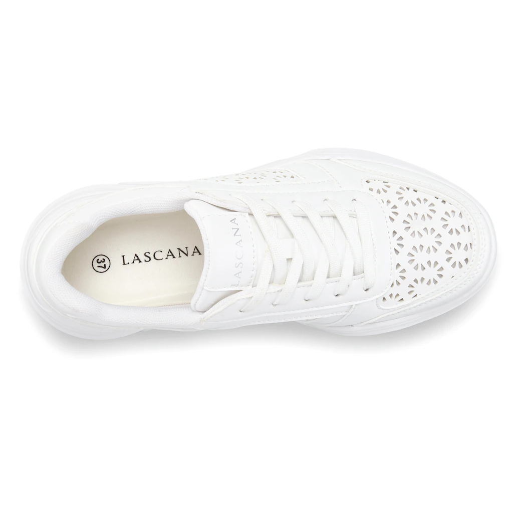 LASCANA Sneaker Freizeitschuh Halbschuh Mit Kleinen Cut-Outs Und Chunky Sohle VEGAN