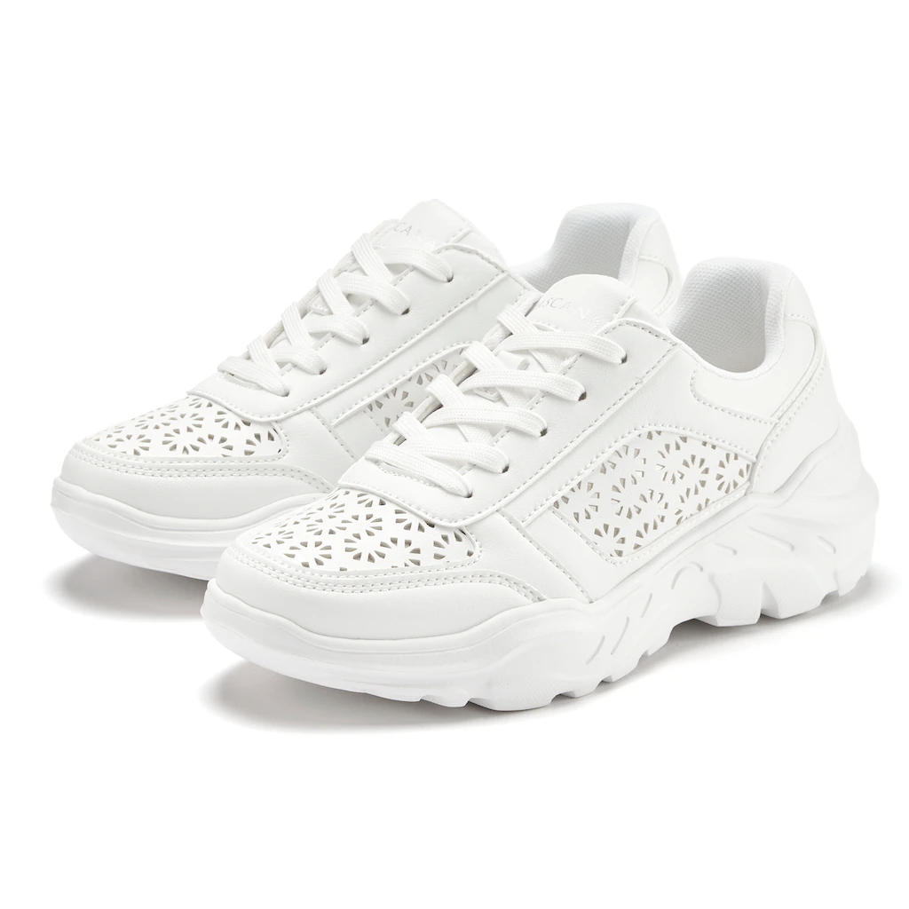 LASCANA Sneaker Freizeitschuh Halbschuh mit kleinen Cut-Outs und Chunky Sohle VEGAN