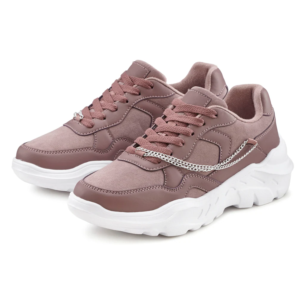LASCANA Sneaker mit Chunky-Sohle & Ketten Schnürhalbschuhe Freizeitschuhe VEGAN kaufen
