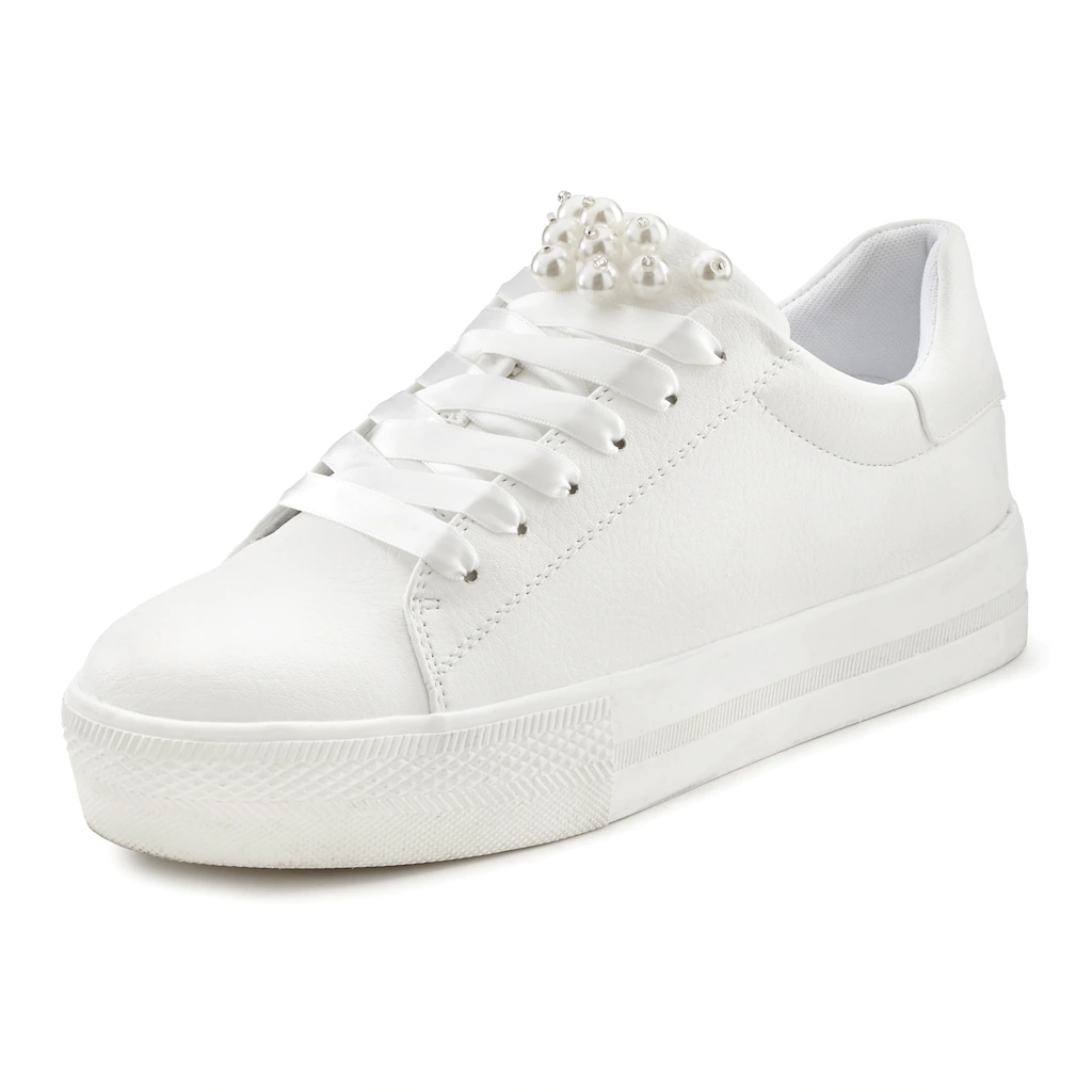 LASCANA Sneaker Mit Perlen Schnürhalbschuhe Freizeitschuhe VEGAN ▷ Für