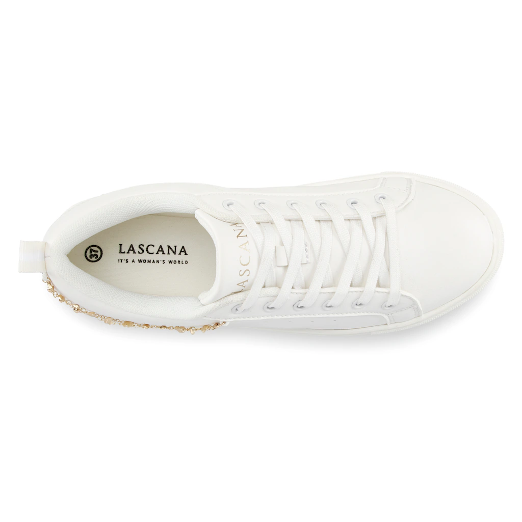 LASCANA Sneaker Modisches Ketten-Element Schnürhalbschuhe Freizeitschuhe VEGAN Online Bestellen