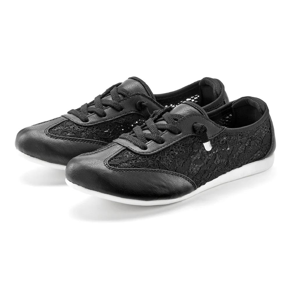 LASCANA Sneaker »Slip In Sneaker Freizeitschuh Halbschuh« mit modischen Spitzendetails VEGAN