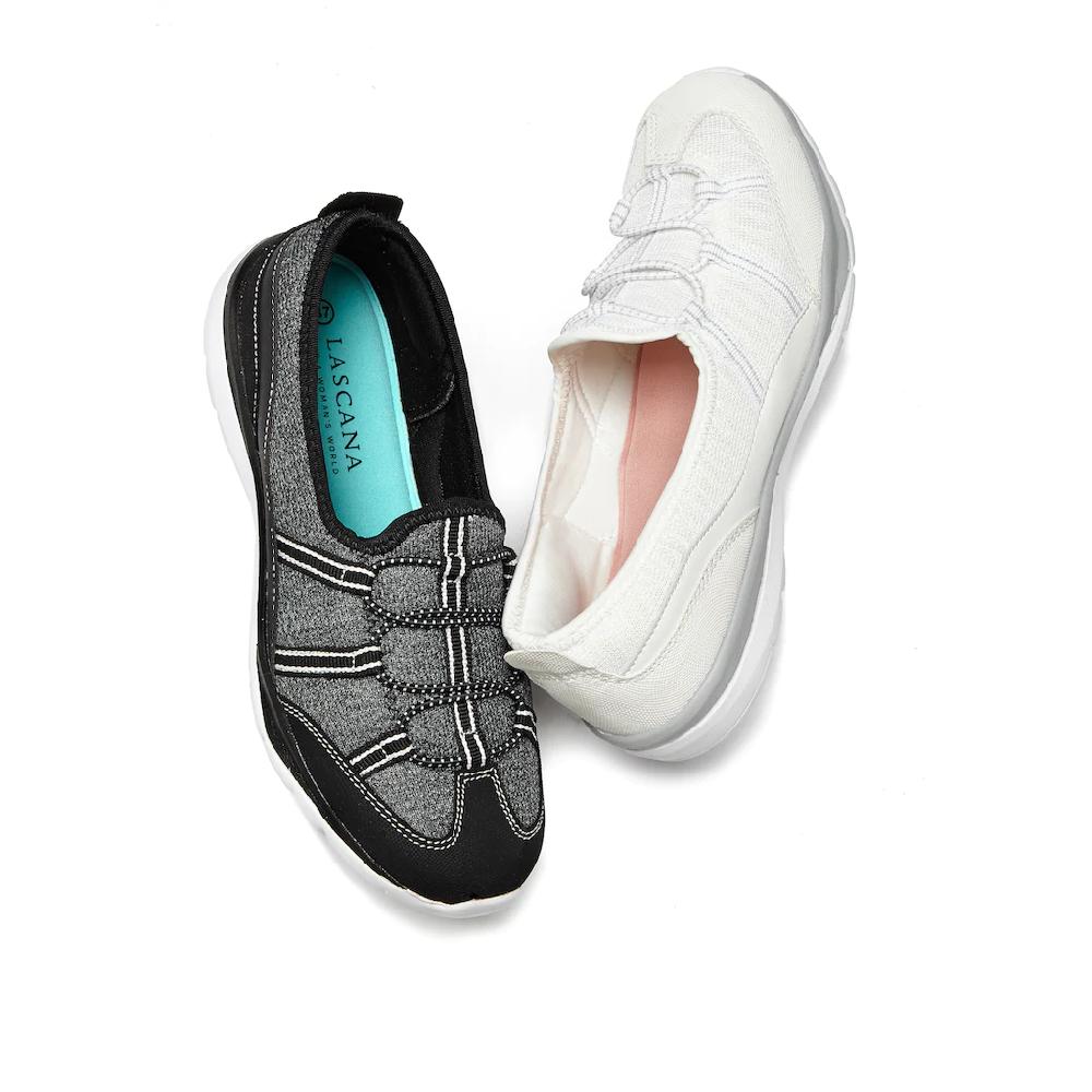 LASCANA Sneaker »Slip-On-Sneaker « Im Sportiven Look Halbschuh Freizeitschuh Slipper VEGAN ▷ Für