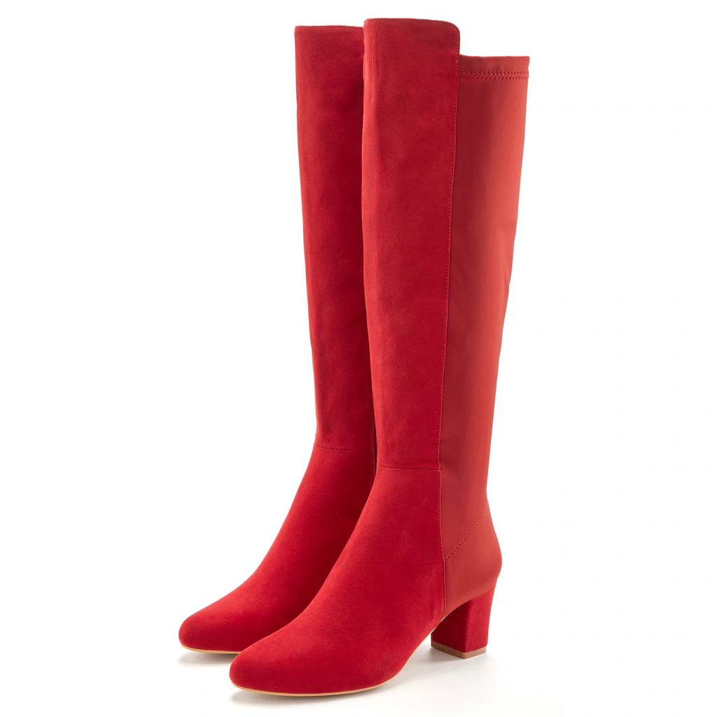 LASCANA Stiefel mit Stretcheinsatz Stiefelette Langer Stiefel VEGAN ▷ für