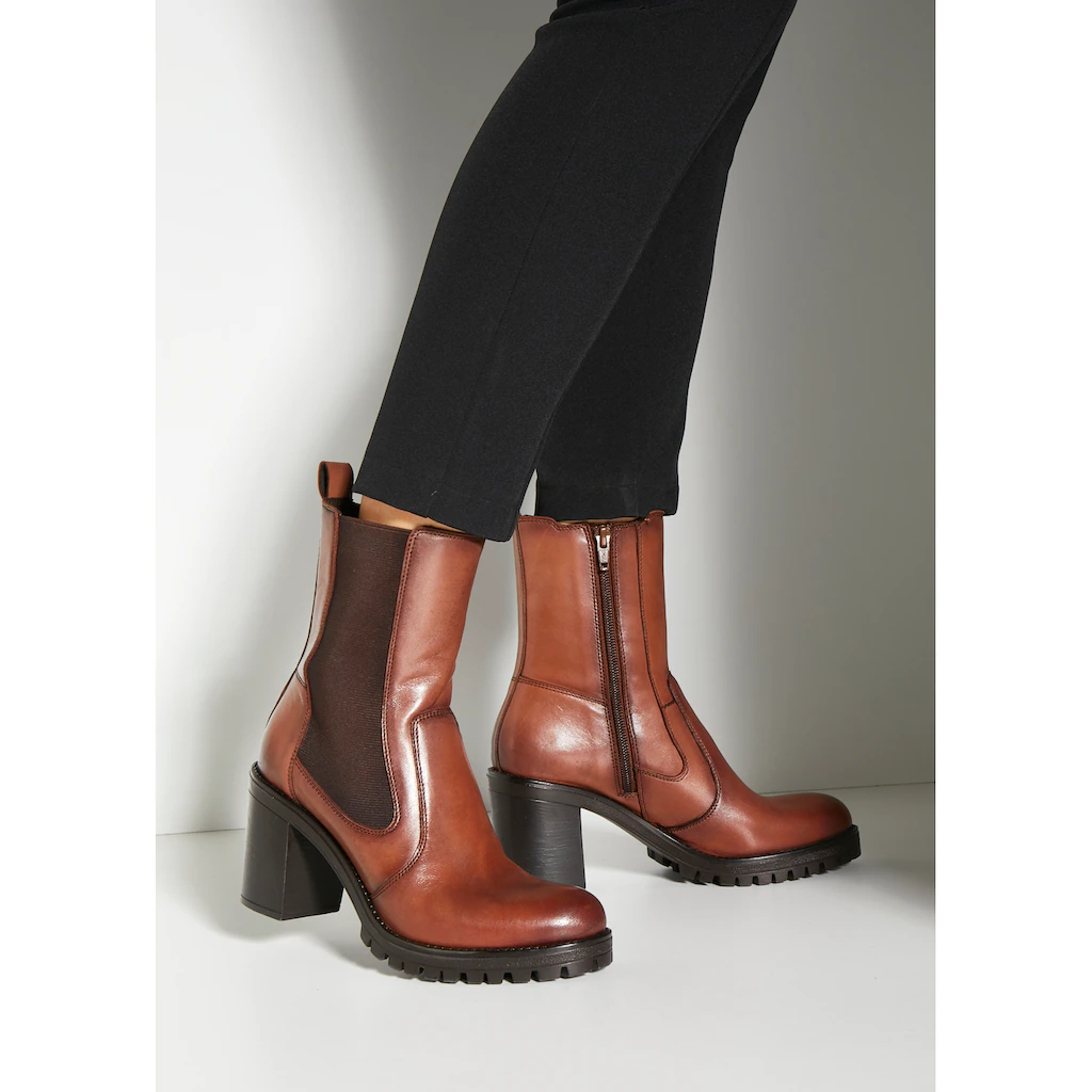 LASCANA Stiefelette Aus Leder Im Chelsea-Look Stiefel Boots Online Bestellen