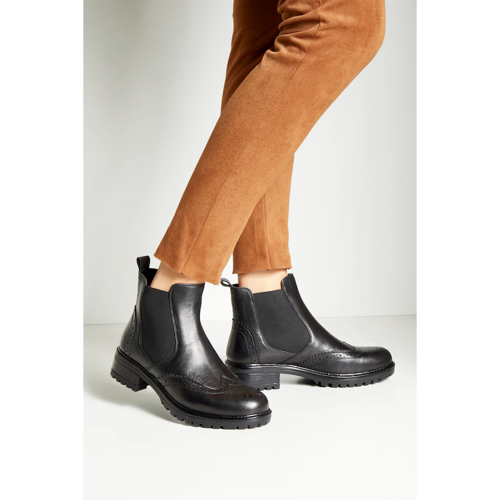 LASCANA Stiefelette »Chelseaboots Schlupfstiefel« Stiefel Boots Mit Lederanteil Und Stretch Einsatz Kaufen