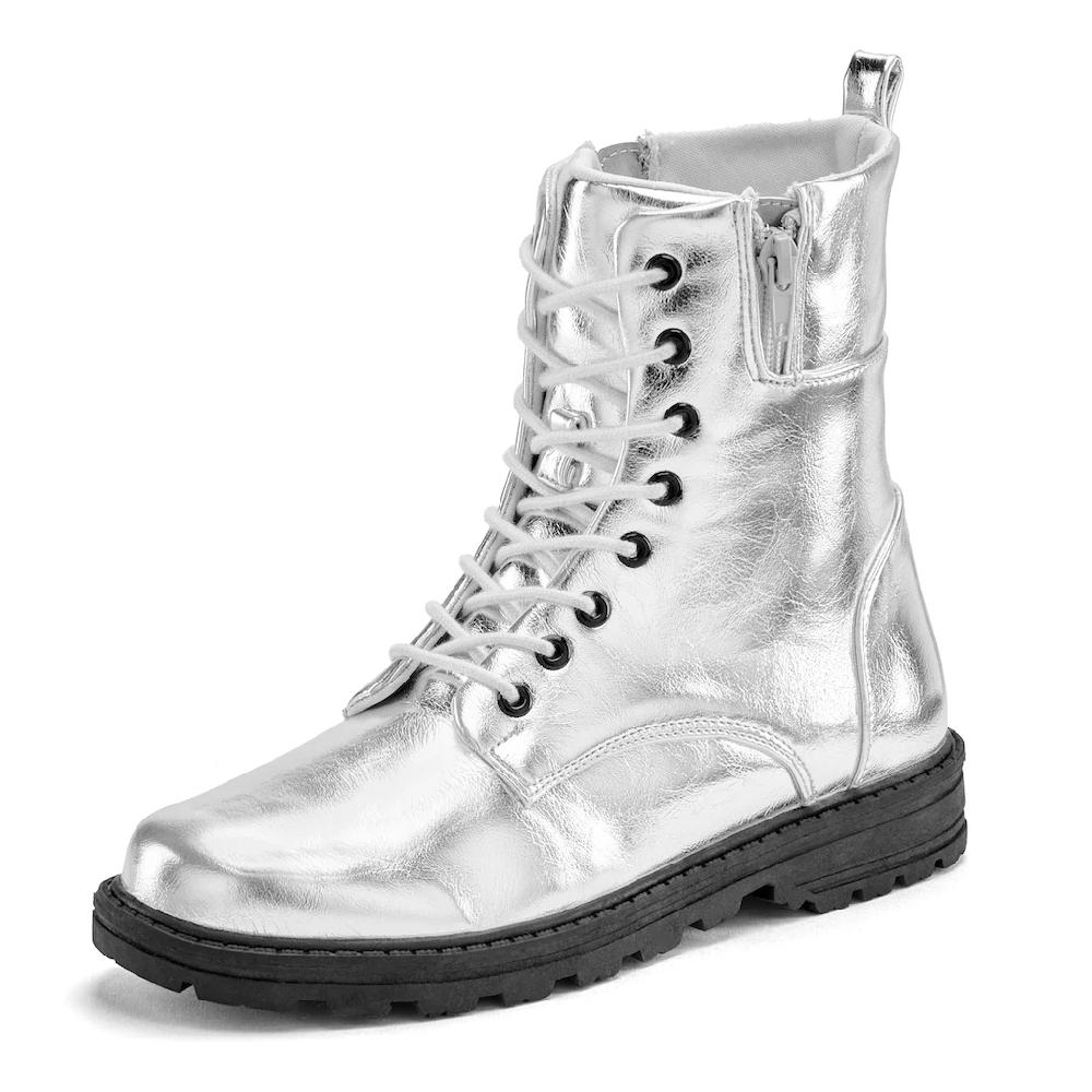 LASCANA Stiefelette Im Angesagten Metallic-Look Stiefel Boots VEGAN ▷ Für