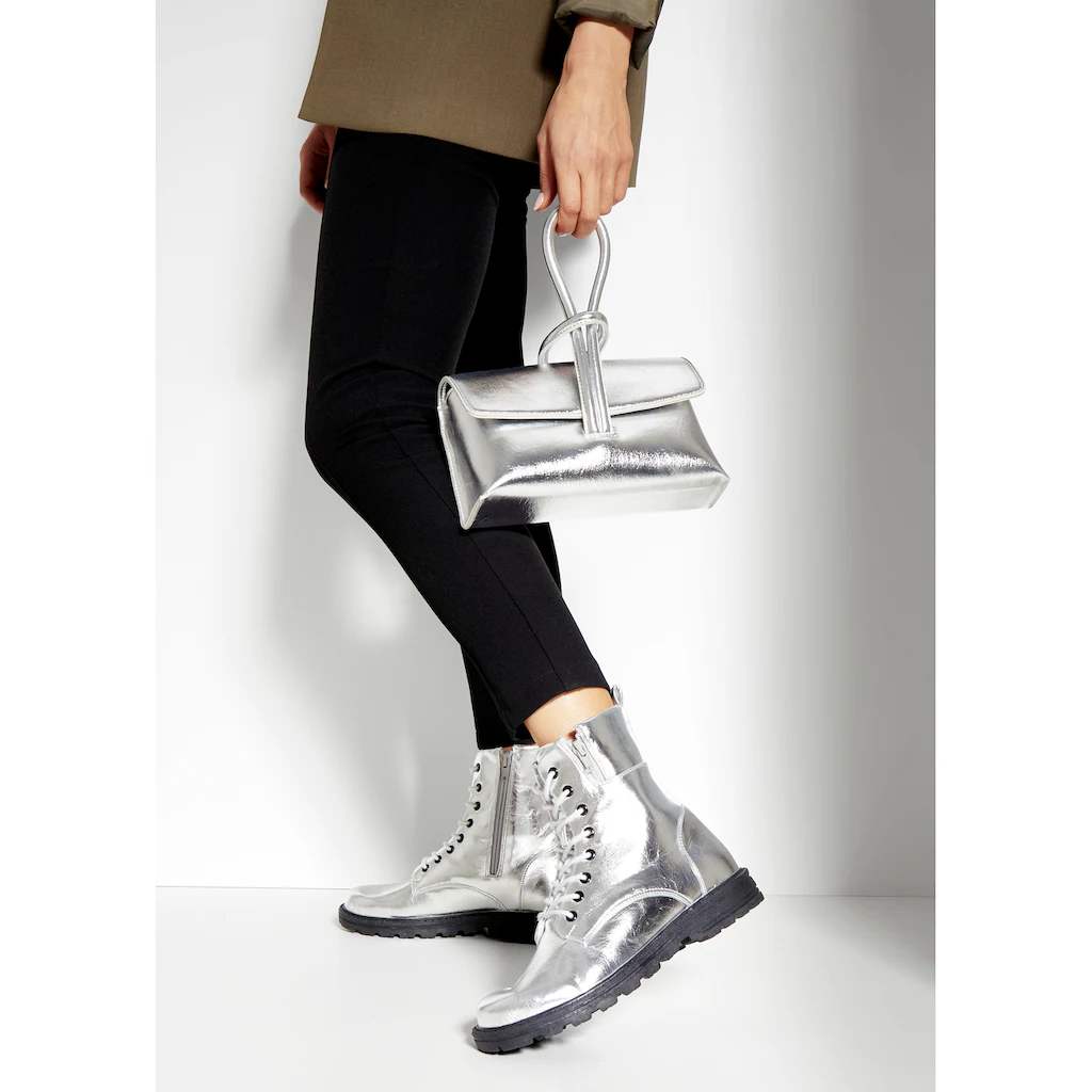 LASCANA Stiefelette Im Angesagten Metallic-Look Stiefel Boots VEGAN ▷ Für