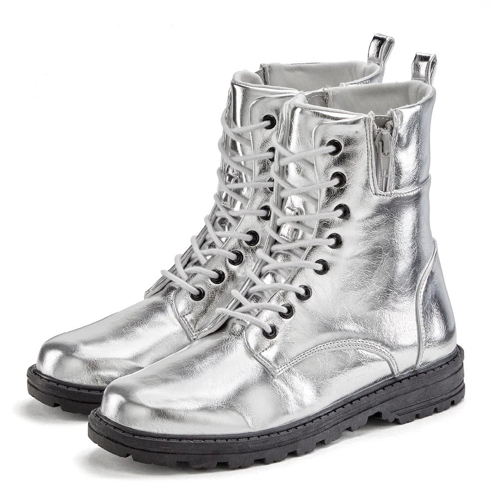 LASCANA Stiefelette im angesagten Metallic-Look Stiefel Boots VEGAN ▷ für