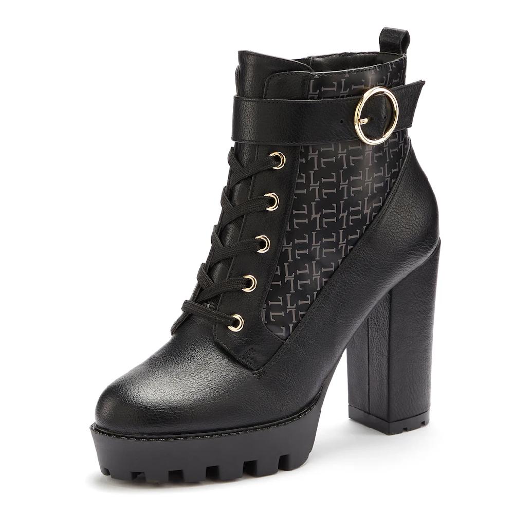 LASCANA Stiefelette Mit Blockabsatz & Raffinierter Musterung High-Heel-Stiefelette VEGAN Online Bestellen