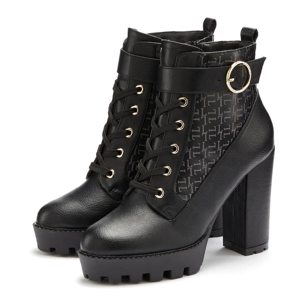 LASCANA Stiefelette mit Blockabsatz & raffinierter Musterung High-Heel-Stiefelette VEGAN online bestellen