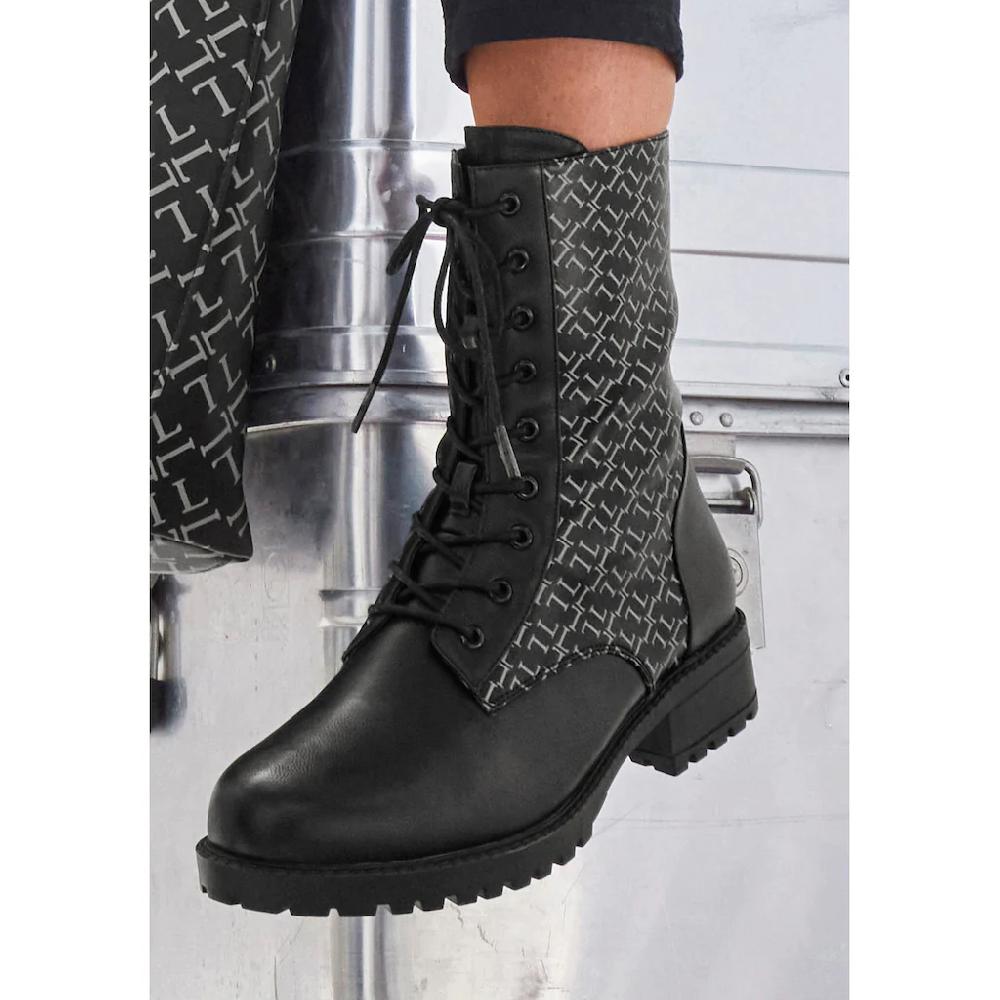 LASCANA Stiefelette Mit Modischem Druck Stiefel Boots VEGAN Online Kaufen