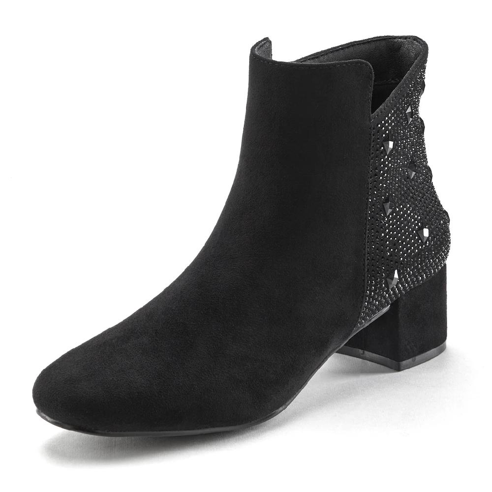 LASCANA Stiefelette Mit Raffiniertem Detail Und Blockabsatz Kurzer Stiefel VEGAN Online Bestellen