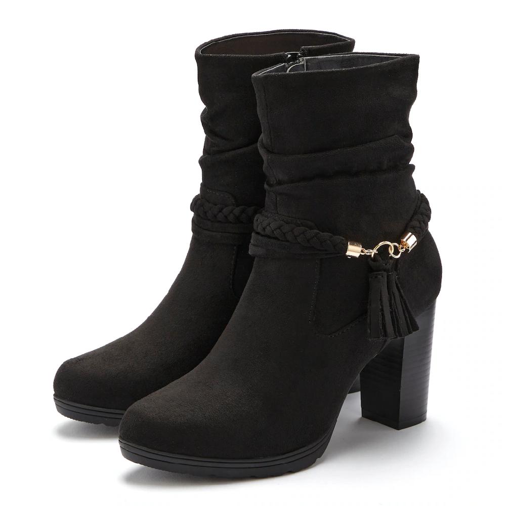 LASCANA Stiefelette Stiefel Boots mit Blockabsatz und Schmuckelement VEGAN kaufen