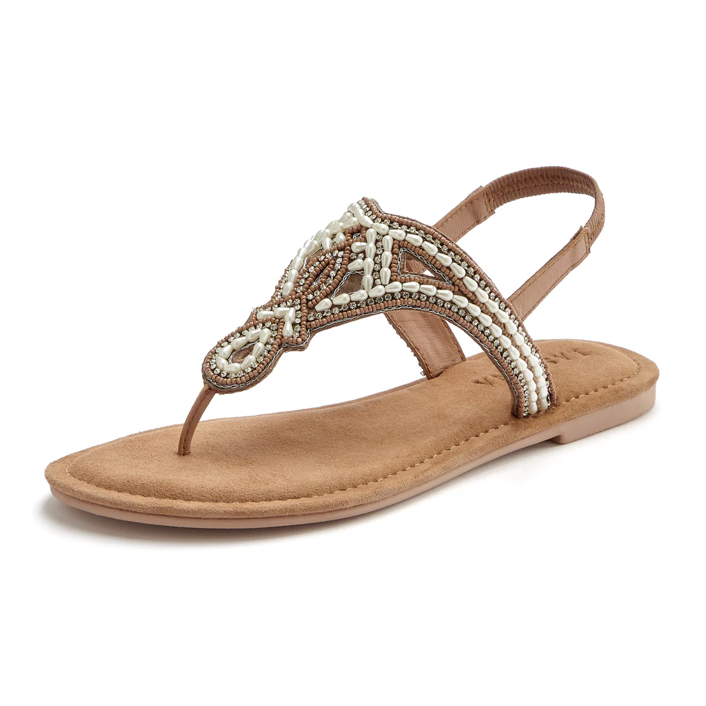 LASCANA Zehenstegsandale Mit Perlen Und Steinchen Besetzt Kaufen
