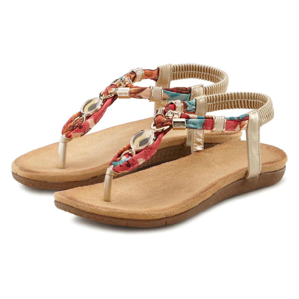 LASCANA Zehentrenner Sandale Mit Elastischen Riemchen Und Modischer Farbgebung