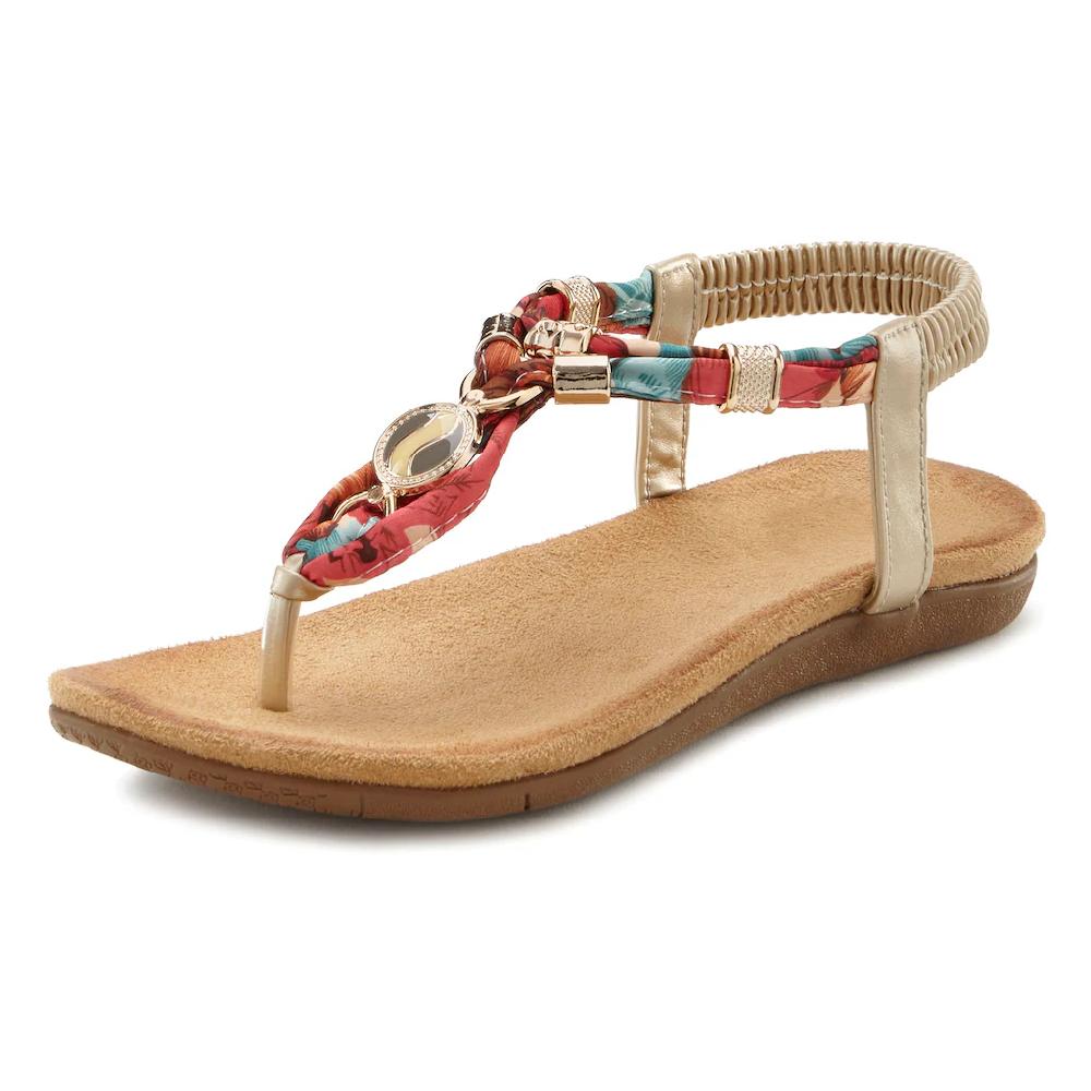 LASCANA Zehentrenner Sandale mit elastischen Riemchen und modischer Farbgebung