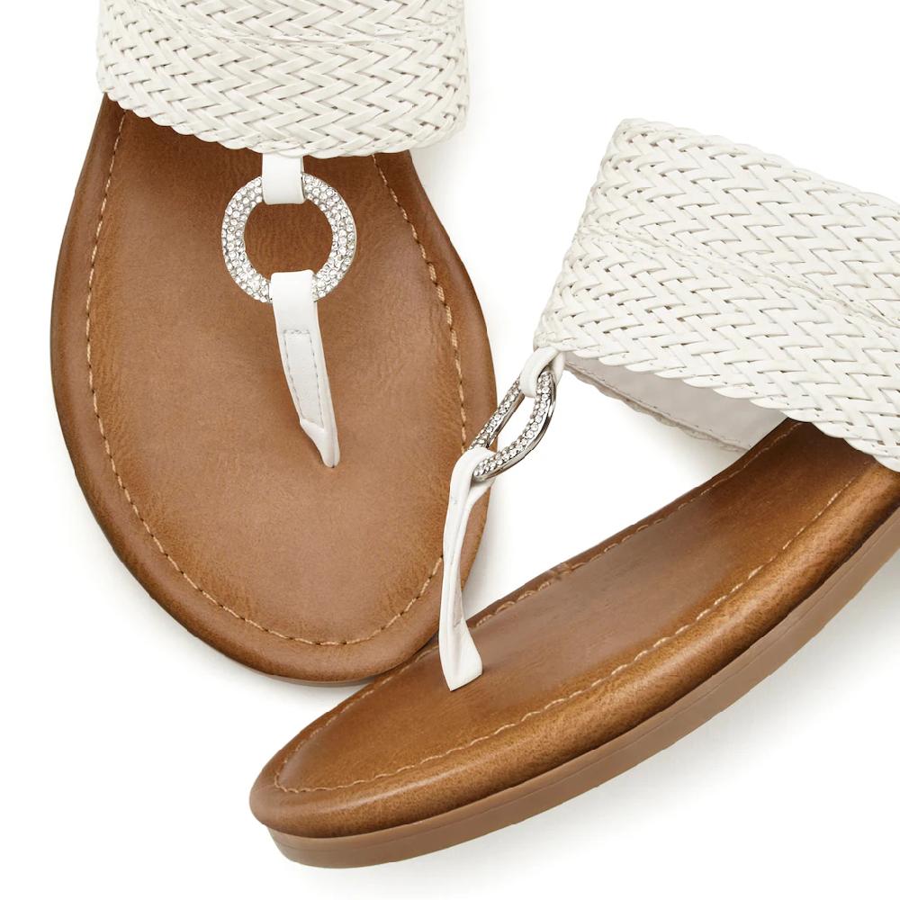 LASCANA Zehentrenner Sandale Pantolette Mit Ringapplikation VEGAN